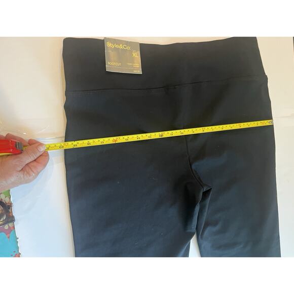 NWT Style & Co Ponte Mid rise Stretch Knit Pull on Bootcut Pants - XL Black - Picture 5 of 9